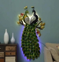 MICROTEX  Handmade Heavy Metal Festival Toran Iron Peacock Model Back LED Light Wall Decor 
