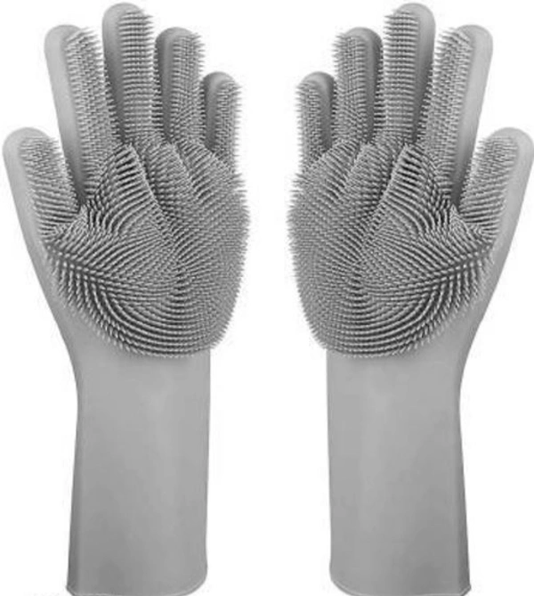 Magic Washing Dish /Cleaning Washing Gloves,Silicon Cleaning Gloves,Silicon Hand Gloves for kitchen/Bathroom/Car Cleaning - Gray