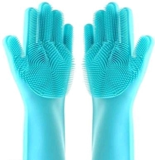 Magic Washing Dish /Cleaning Washing Gloves,Silicon Cleaning Gloves,Silicon Hand Gloves for kitchen/Bathroom/Car Cleaning - Green