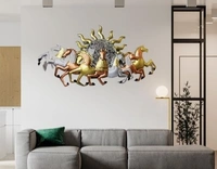 Yanoworld Seven Running horse with Sun ray Wall Decor/Wall /Wall Hanging 