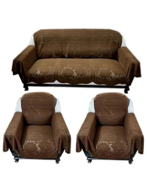 MAHDEV Cotton 16 pièces Floral printed  Sofa Set cover - Marroon 