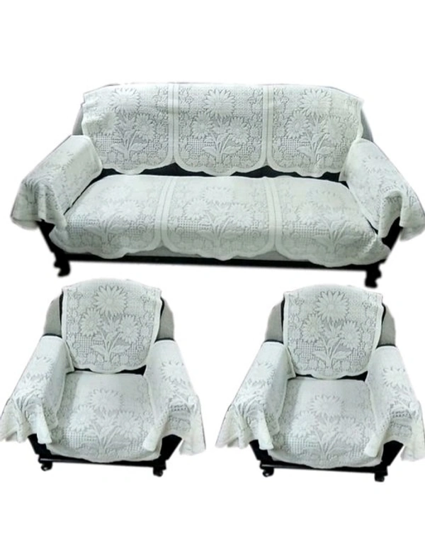 MAHDEV Cotton 16 pièces Floral printed  Sofa Set cover - Bottle Green