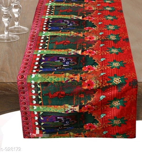 BILberry Furnishing Cotton Rajasthani  Printed Multicolour Fabric  6 seater 72inch×12 inch Table Runner - Marroon