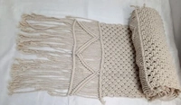 MACRAME  Handmade Off   White 6 seater 14 × 83 inch Long Table Runner - 