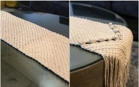 MACRAME  Handmade Off   White 6 seater 14 × 83 inch Long Table Runner - 