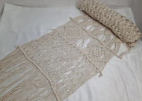 MACRAME  Handmade Off   White 6 seater 14 × 83 inch Long Table Runner - 
