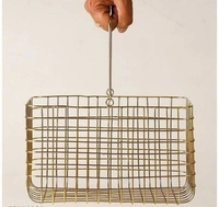 KB Handicraft Rectangle Metal Copper  Witoutlid Fruit/Vegetable/Kitchen  Organizers Copper colour Basket   Basket For Kitchen  Living Room 