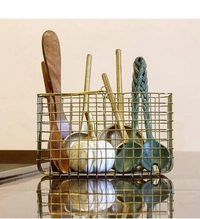 KB Handicraft Rectangle Metal Copper  Witoutlid Fruit/Vegetable/Kitchen  Organizers Copper colour Basket   Basket For Kitchen  Living Room 