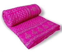Rajasthani Organic Cotton Singlebed Jaipuri Ac Quilt/Razai  - Yellow