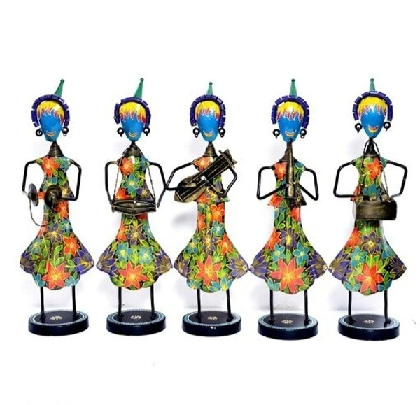 Handmade Resin & Iron  material showpiece for Home decor / Tabletop Decor/ Centre piece for Room , Living Room  - Green & Orange, Iron