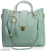  PU Meterial Embellished  Fancy Women Handbag  Sets - PU, pack of4, Hand bag sets, Sea Green