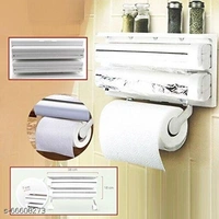  Kitchen Triple Paper Dispenser and  Kitchen  Tissue Holder /Cling Wrap 3 In 1 Modern Kitchen Roll Dispencer - Holder