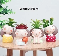Handmade cute Ressin with Design of 4 Gang of Girls pot planter /Design Multipurpose pot For Home Decor Garden  - pack of 4