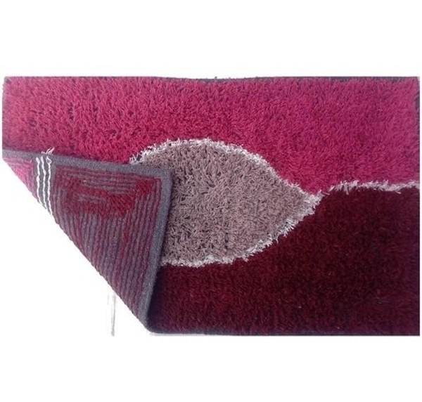 Cotton Antislip  Floor Rug for bedroom /Kitchen /Bed side Runner Pack of  2 pcs  - Red