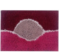 Cotton Antislip  Floor Rug for bedroom /Kitchen /Bed side Runner Pack of  2 pcs  - Red
