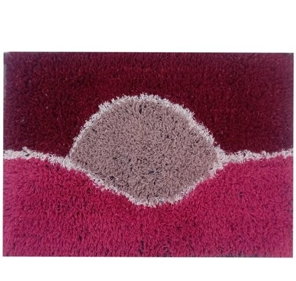 Cotton Antislip  Floor Rug for bedroom /Kitchen /Bed side Runner Pack of  2 pcs  - Red