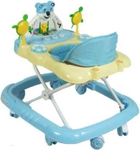 Adjustable  Ultra Soft Seat Cycle Baby Walker With Musical toy Bar Rattles and Activity Toy Panda For Upto 24 Yrs Kids [Blue] - 
