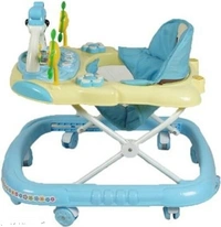 Adjustable  Ultra Soft Seat Cycle Baby Walker With Musical toy Bar Rattles and Activity Toy Panda For Upto 24 Yrs Kids [Blue] - 