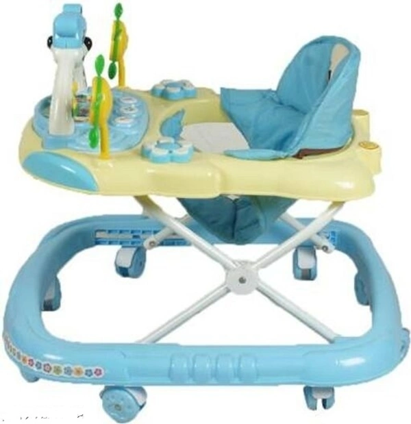 Adjustable  Ultra Soft Seat Cycle Baby Walker With Musical toy Bar Rattles and Activity Toy Panda For Upto 24 Yrs Kids [Blue] - 