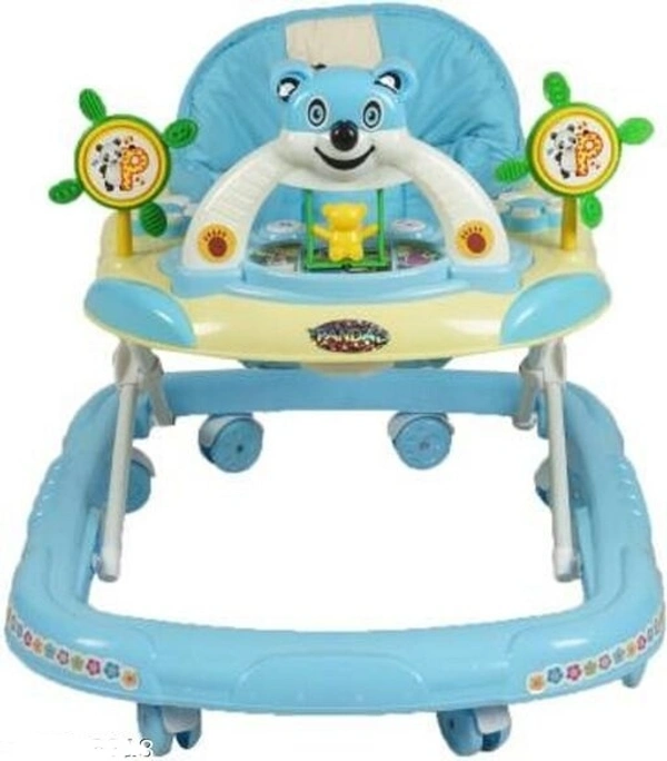 Adjustable  Ultra Soft Seat Cycle Baby Walker With Musical toy Bar Rattles and Activity Toy Panda For Upto 24 Yrs Kids [Blue] - 