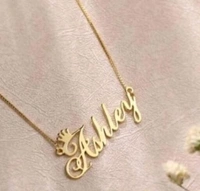 R.S Store Customized   Gold  plated Personalized Customized Pendant Chain Necklace For Women /Girls - Crown