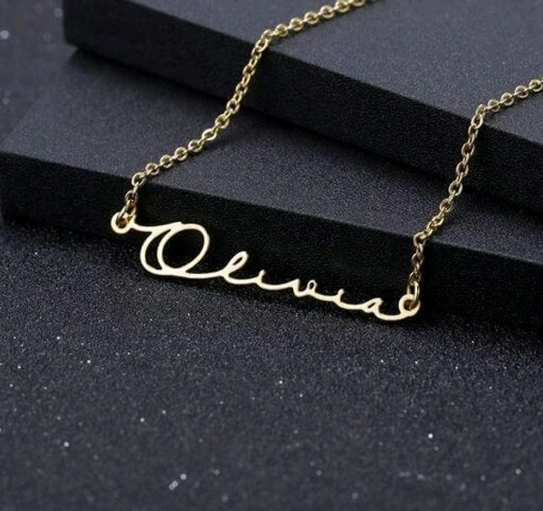 R.S Store Customized   Gold  plated Personalized Customized Pendant Chain Necklace For Women /Girls - Font