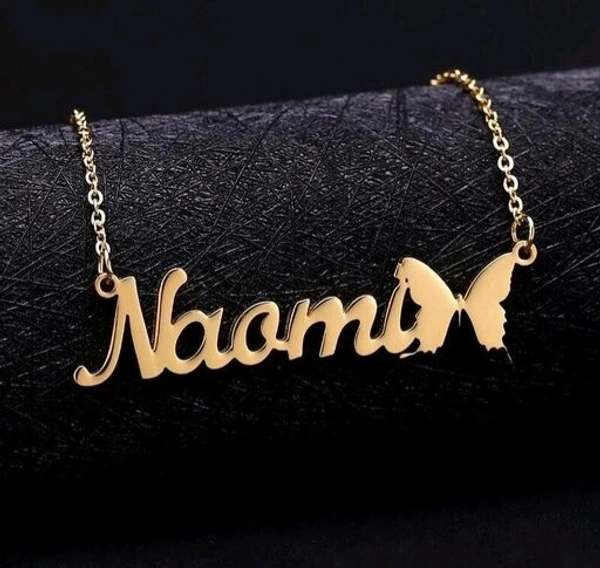 R.S Store Customized   Gold  plated Personalized Customized Pendant Chain Necklace For Women /Girls - Butterfly 