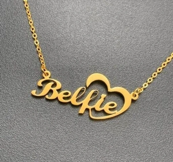 R.S Store Customized   Gold  plated Personalized Customized Pendant Chain Necklace For Women /Girls - Heart