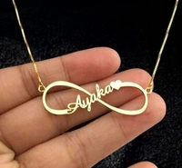 Customized  Non Adjustable Gold Plated Personalized Customized Pendant Chain Necklace For Women and ladies  - Cursive