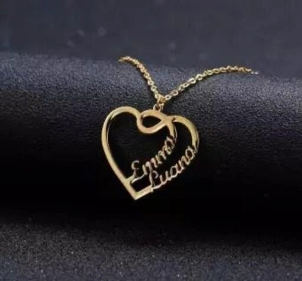 Élite Man Brass & Copper Gold Plated Personalized Customized Pendant Chain Necklace For Women and Girls  - Feather
