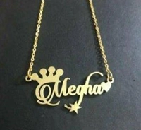 Élite Man Brass & Copper Gold Plated Personalized Customized Pendant Chain Necklace For Women and Girls  - Feather
