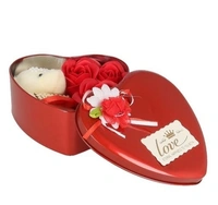 Roses and TeddyBear with  Heart Shape Beautiful Box perfect Valentin  Gift for His/Her ,Kids, Parents For Everyone - RED