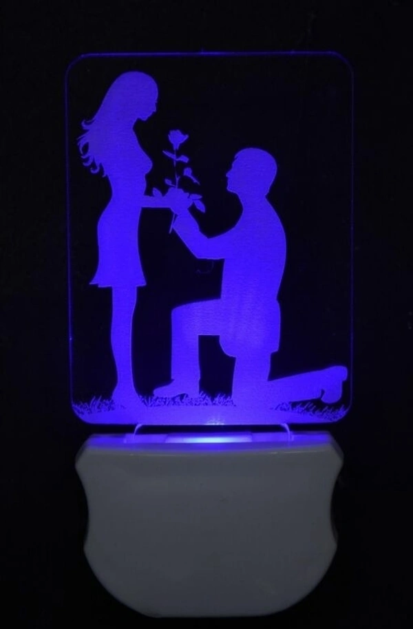 Love Couple with 3D Illusion Night Lamp fir Home Decoration For Bed Room Decoration lightning Gifts Perfect for Valentine/Girl Friend /Boy Friend - love Couple with Umbrella 