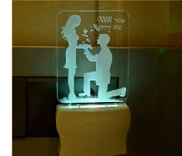 Love Couple with 3D Illusion Night Lamp fir Home Decoration For Bed Room Decoration lightning Gifts Perfect for Valentine/Girl Friend /Boy Friend - love Couple with Umbrella 