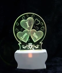 I Love  You  3D Illusion LED 7 Colour light Acryclic Light lamp For Valentine Day
