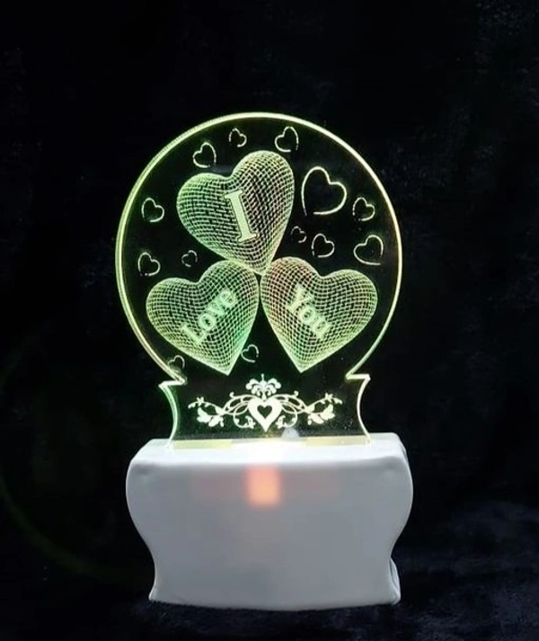 I Love  You  3D Illusion LED 7 Colour light Acryclic Light lamp For Valentine Day