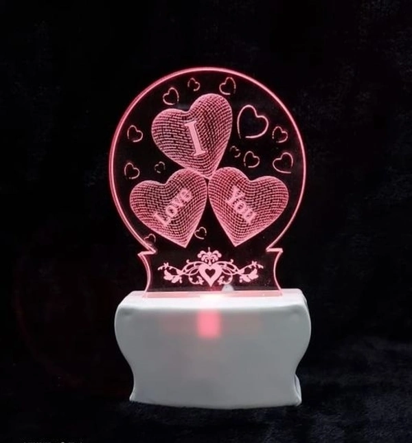 I Love  You  3D Illusion LED 7 Colour light Acryclic Light lamp For Valentine Day