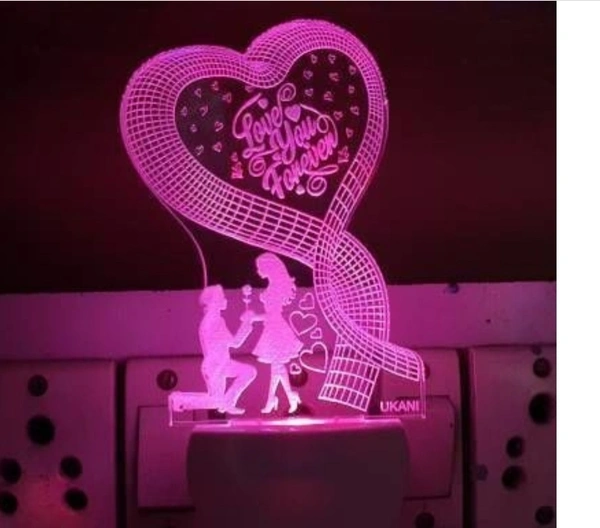 Louve You Forever   3D Illusion  LED NIGHT LAMP with 7 Led Colour Changing perfect Gift For You