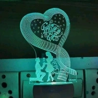 Louve You Forever   3D Illusion  LED NIGHT LAMP with 7 Led Colour Changing perfect Gift For You