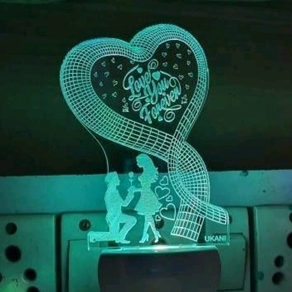 Louve You Forever   3D Illusion  LED NIGHT LAMP with 7 Led Colour Changing perfect Gift For You