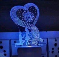 Louve You Forever   3D Illusion  LED NIGHT LAMP with 7 Led Colour Changing perfect Gift For You