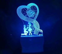 Louve You Forever   3D Illusion  LED NIGHT LAMP with 7 Led Colour Changing perfect Gift For You