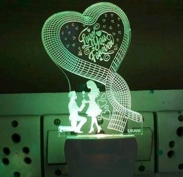 Louve You Forever   3D Illusion  LED NIGHT LAMP with 7 Led Colour Changing perfect Gift For You
