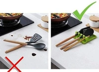 Modern Plastic Spatula / Cutlery  holder with 4 slots Spoon Rests Mat Stand Heat Resistant Cooking Spatula  Holder Tray
