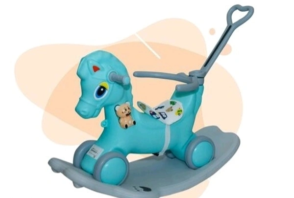 DLX Horse Ride -on Musical  Toy Rockers for Kids Rockers Indoors and Outdoors - Sea Green 