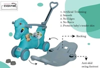 DLX Horse Ride -on Musical  Toy Rockers for Kids Rockers Indoors and Outdoors - Sea Green 