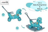 DLX Horse Ride -on Musical  Toy Rockers for Kids Rockers Indoors and Outdoors - Sea Green 