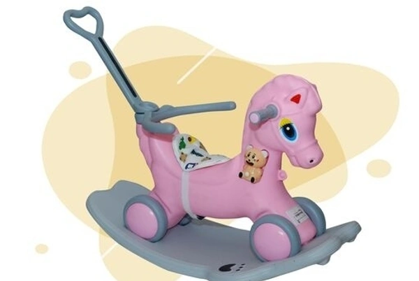 DLX Horse Ride -on Musical  Toy Rockers for Kids Rockers Indoors and Outdoors - Pink