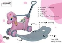 DLX Horse Ride -on Musical  Toy Rockers for Kids Rockers Indoors and Outdoors - Pink
