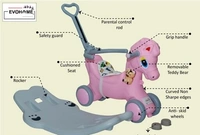 DLX Horse Ride -on Musical  Toy Rockers for Kids Rockers Indoors and Outdoors - Pink